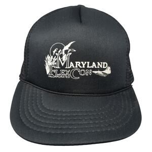Maryland Flex Con Snapback Trucker Hat Black One Size Adjustable Rope AmaPro
